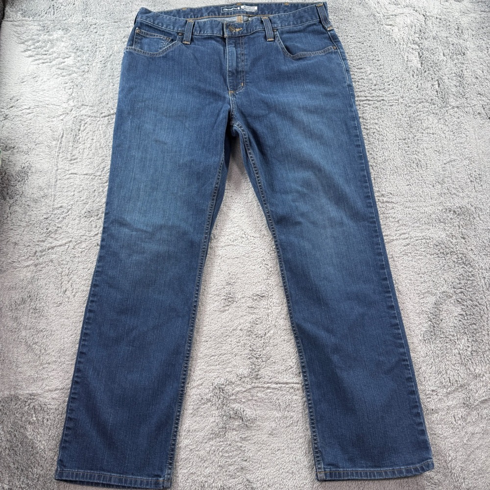 Carhartt Relaxed Fit Blue Denim Jeans Mens 36x30 Medium Wash Straight Leg